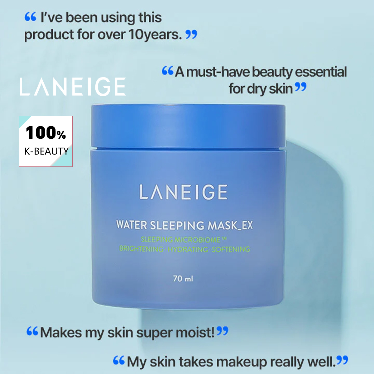 Luxury Skincare Mask - LANEIGE Water Sleeping Mask 70ml,Overnight Hydration,Deep
