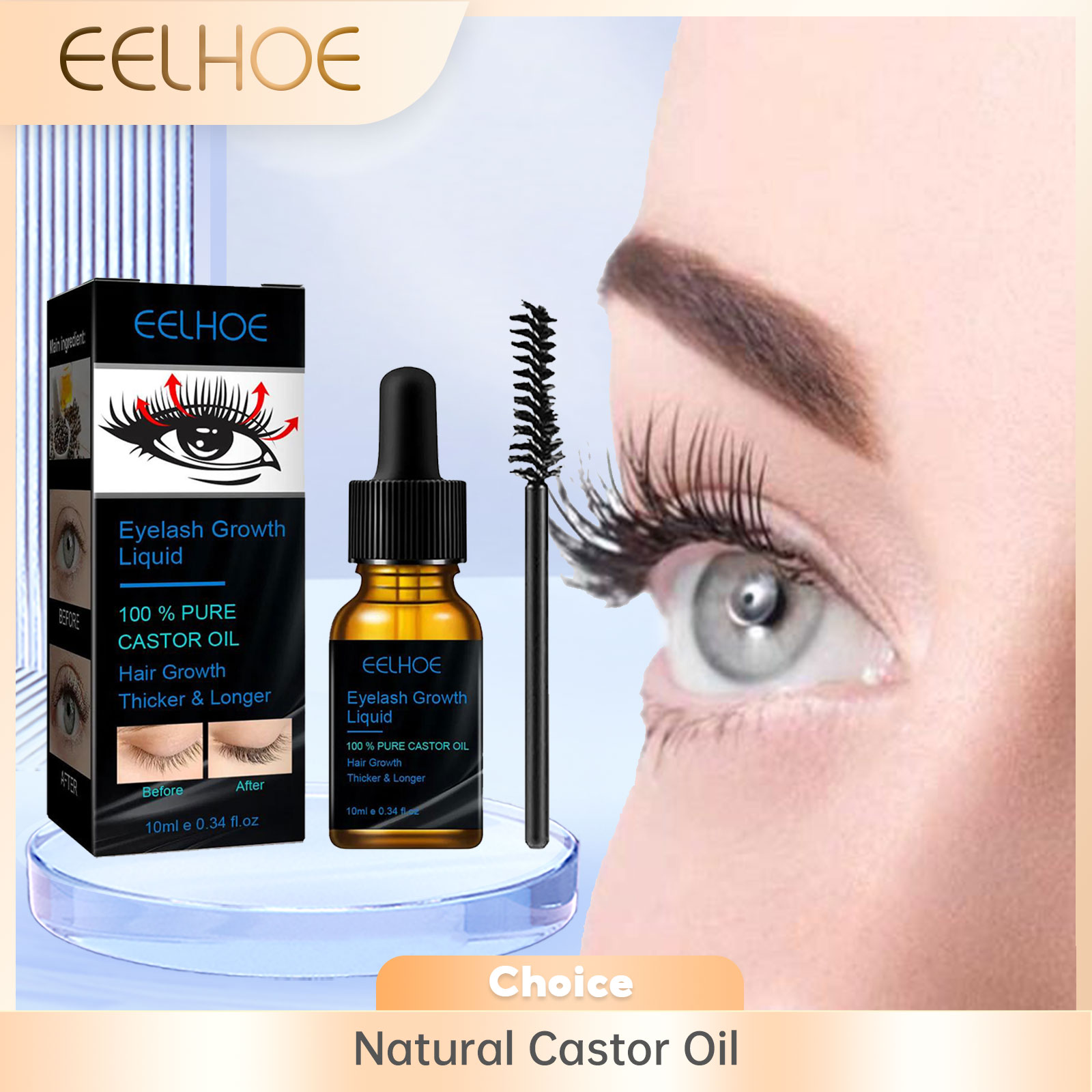 Epidermal Growth Factor - Castor Oil Eyelash Growth Serum for